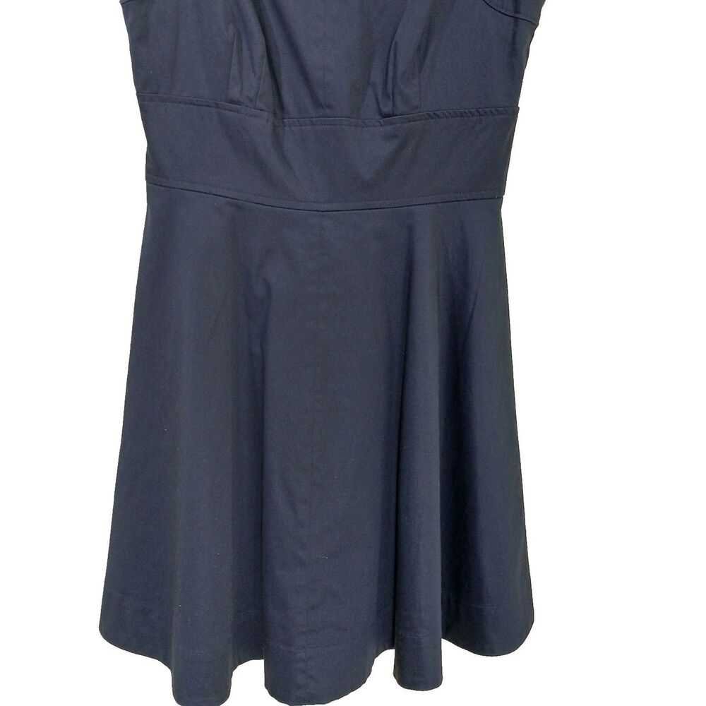 French Connection Women's Fit & Flare Dress Navy Blue Classic Boat Neck Size 6 - Picture 4 of 7
